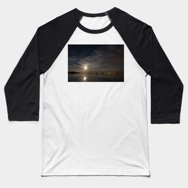 Moonrise over Lake Constance, Germany Baseball T-Shirt by holgermader